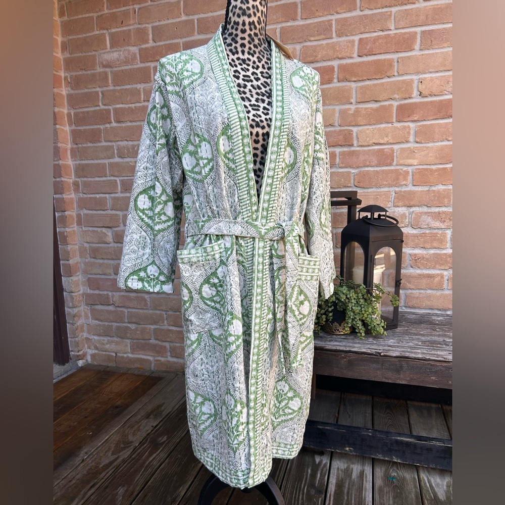 Eleanor James Kantha Blanket Guidry Jacket Robe S/M Boutique Luxury MSRP $355